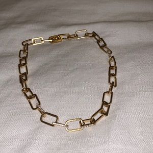 J. Crew gold/crystal link necklace